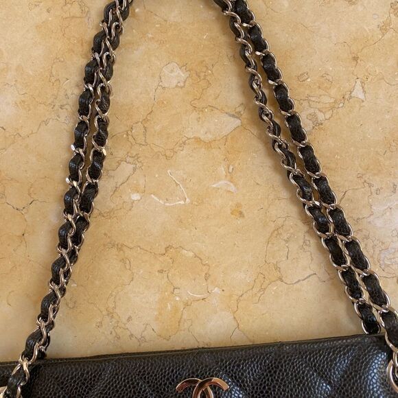 EUC Vintage CHANEL Black Bag with Silver Hardware - Picture 7 of 15